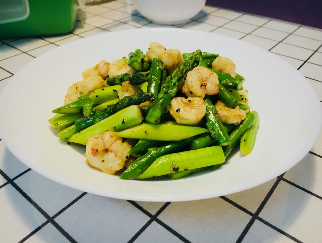 清炒芦笋虾仁