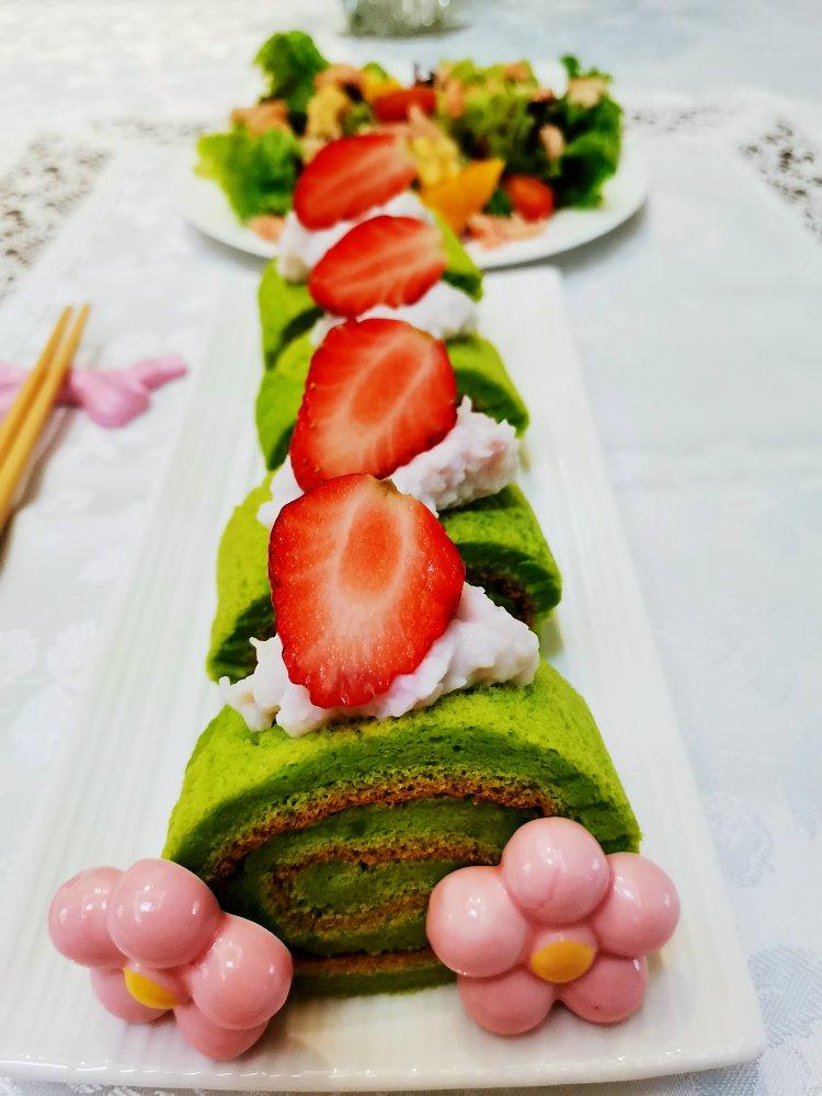 菠菜汁蛋糕卷