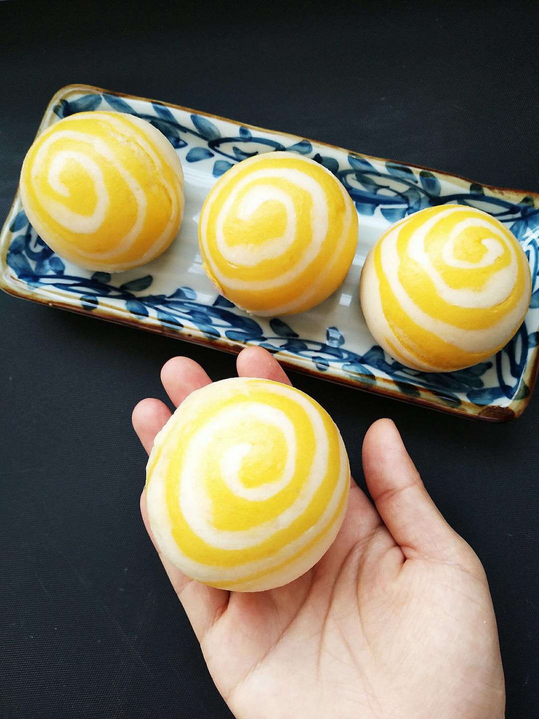 紫薯、南瓜螺旋馒头