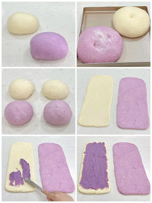 双色紫薯芋泥吐司的做法 步骤7