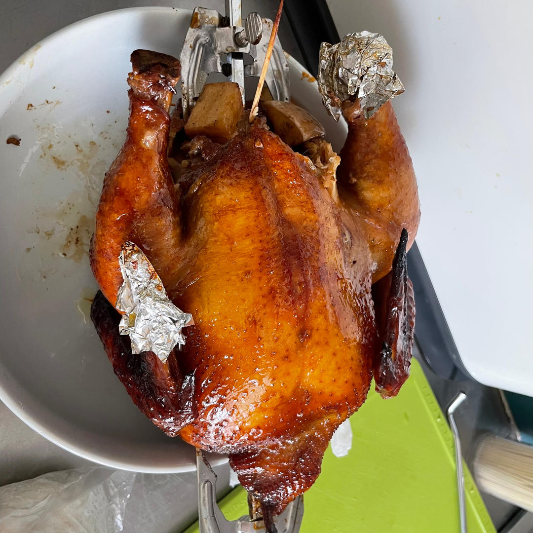 苹果🍎时蔬蜜汁烤鸡！烤全鸡（含烤完体验，一定要试试！！）