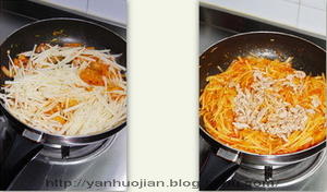 辣白菜炒土豆丝的做法 步骤3