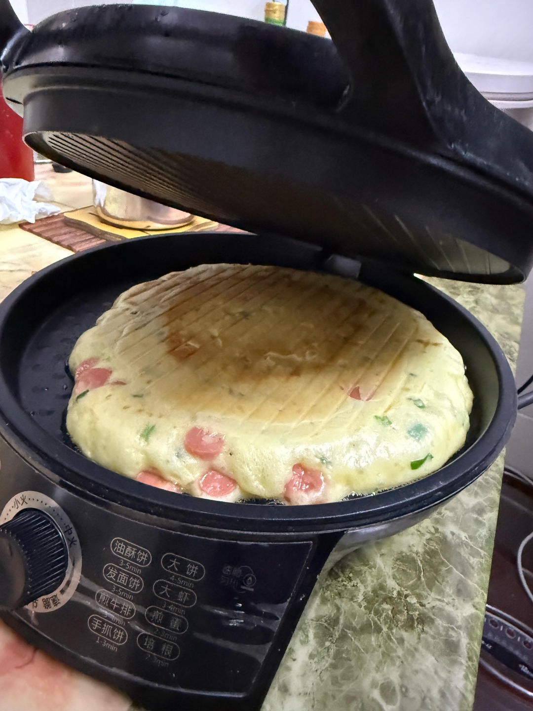 手不沾面做发面大饼