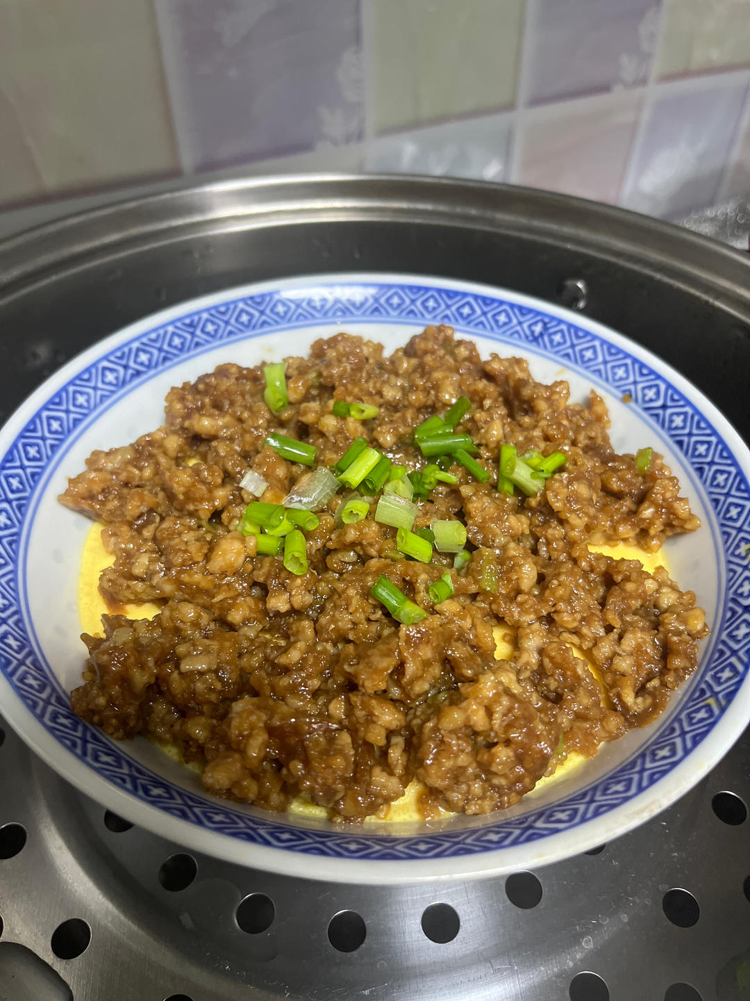 鲜嫩爽滑的肉末蒸蛋‼️ 简单好吃到起飞