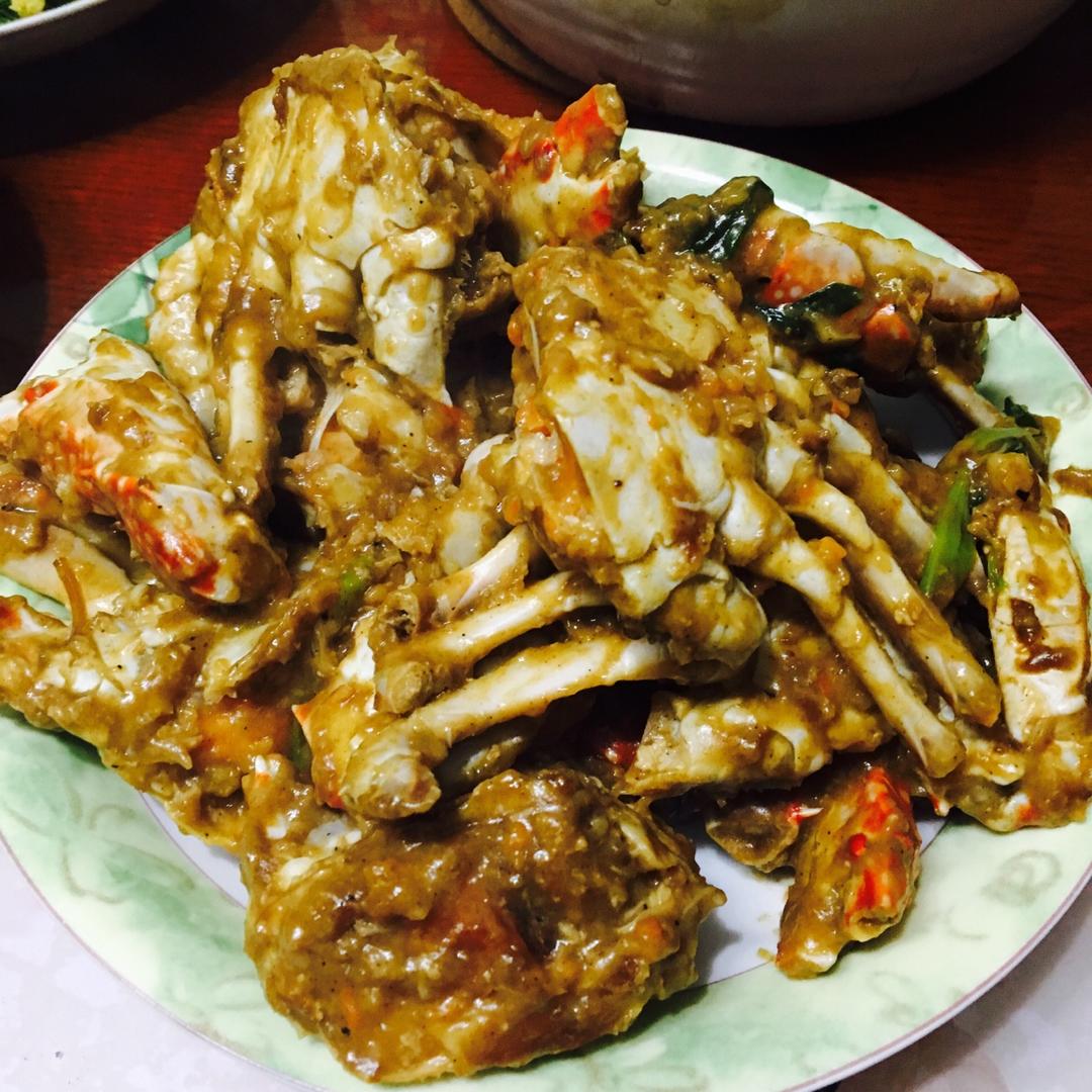 言哲做的面拖蟹