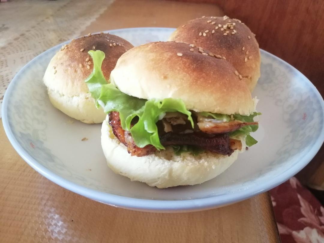 肯德基早餐汉堡轻松在家做 ---『玉米鸡肉汉堡包』