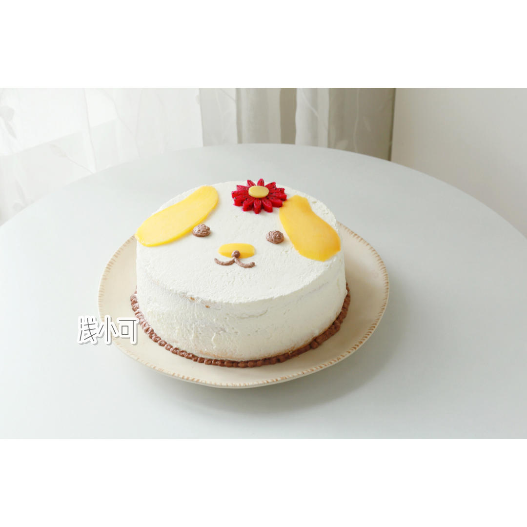 超简卡通小狗奶油蛋糕