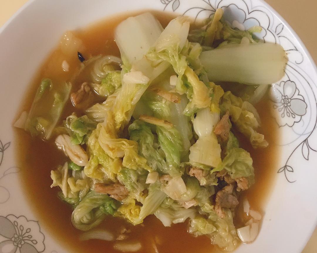 大白菜炒瘦肉的做法