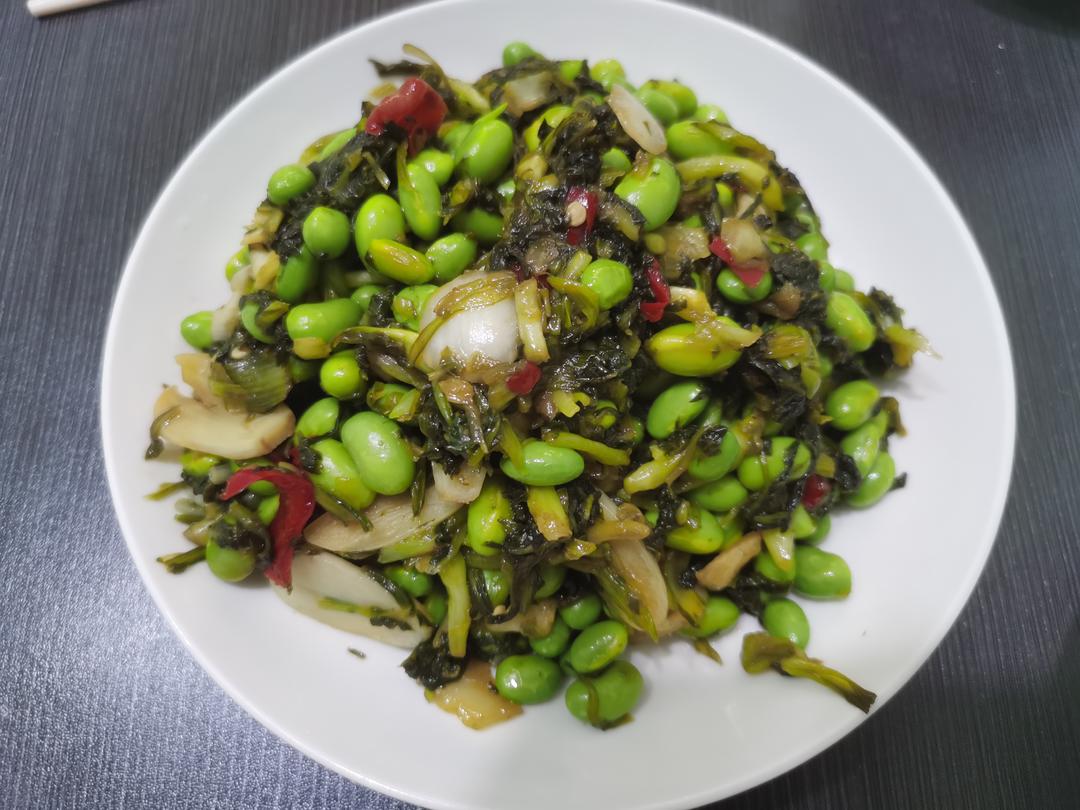 毛豆炒咸菜