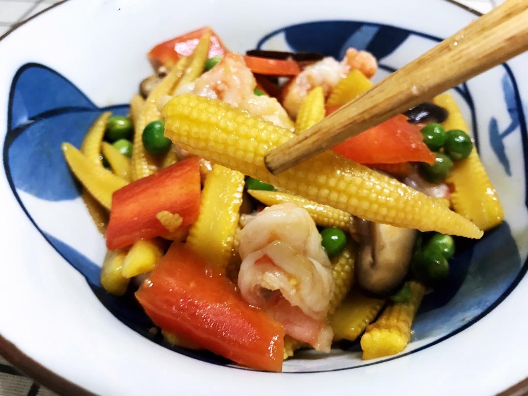 tinascanteen做的虾仁炒玉米笋