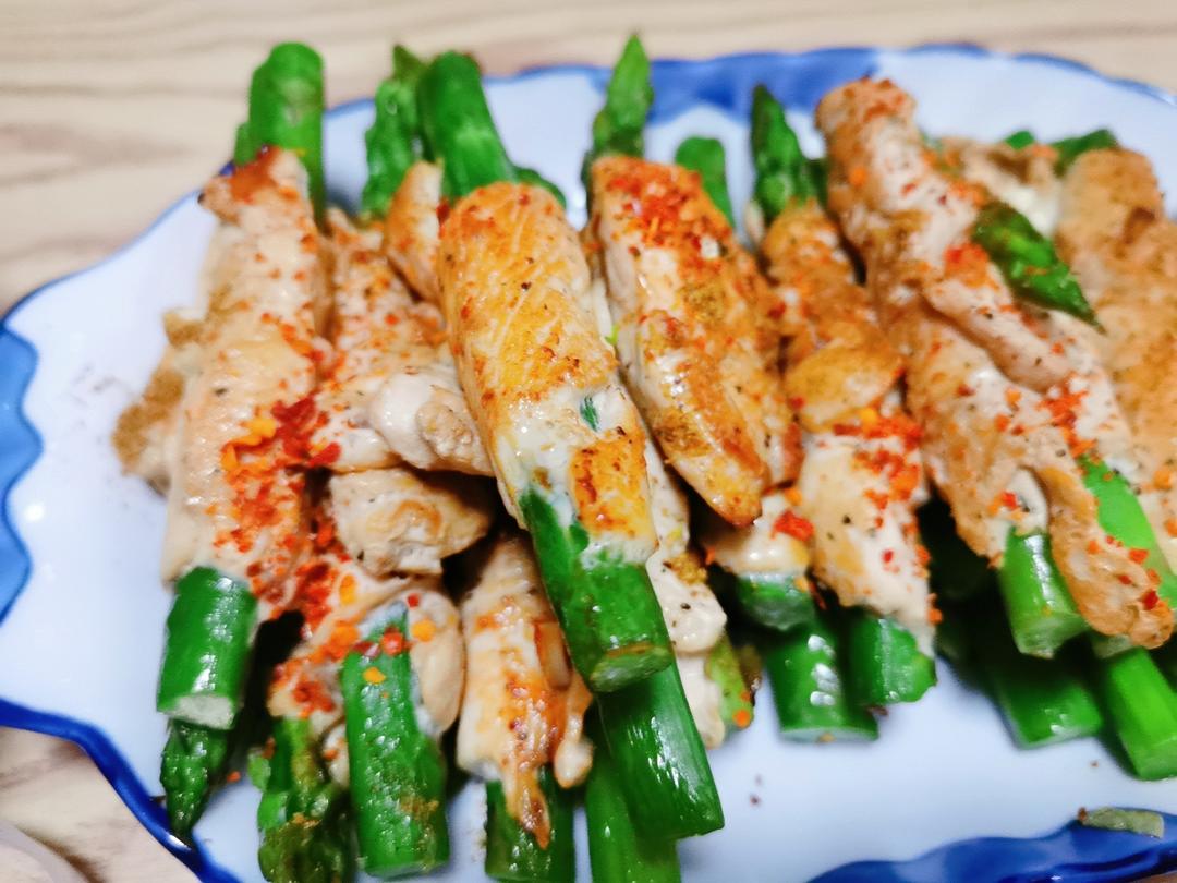 健康瘦身❗️㊙️ 香煎芦笋鸡肉卷