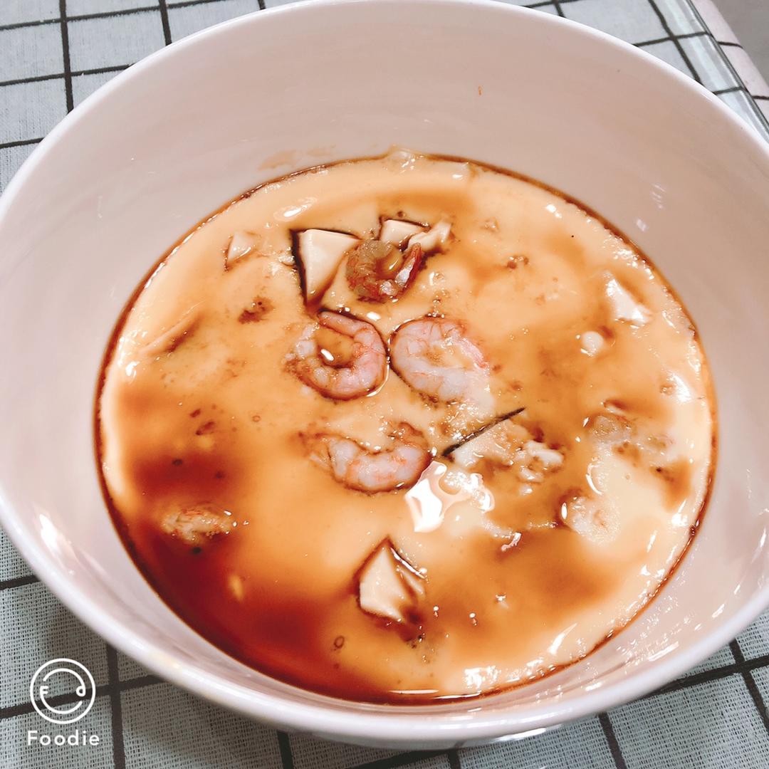 虾仁豆腐蒸水蛋