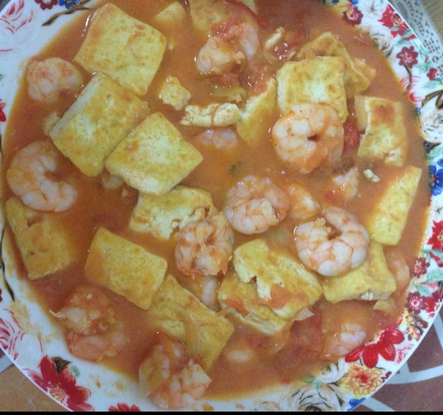 鲜虾番茄豆腐