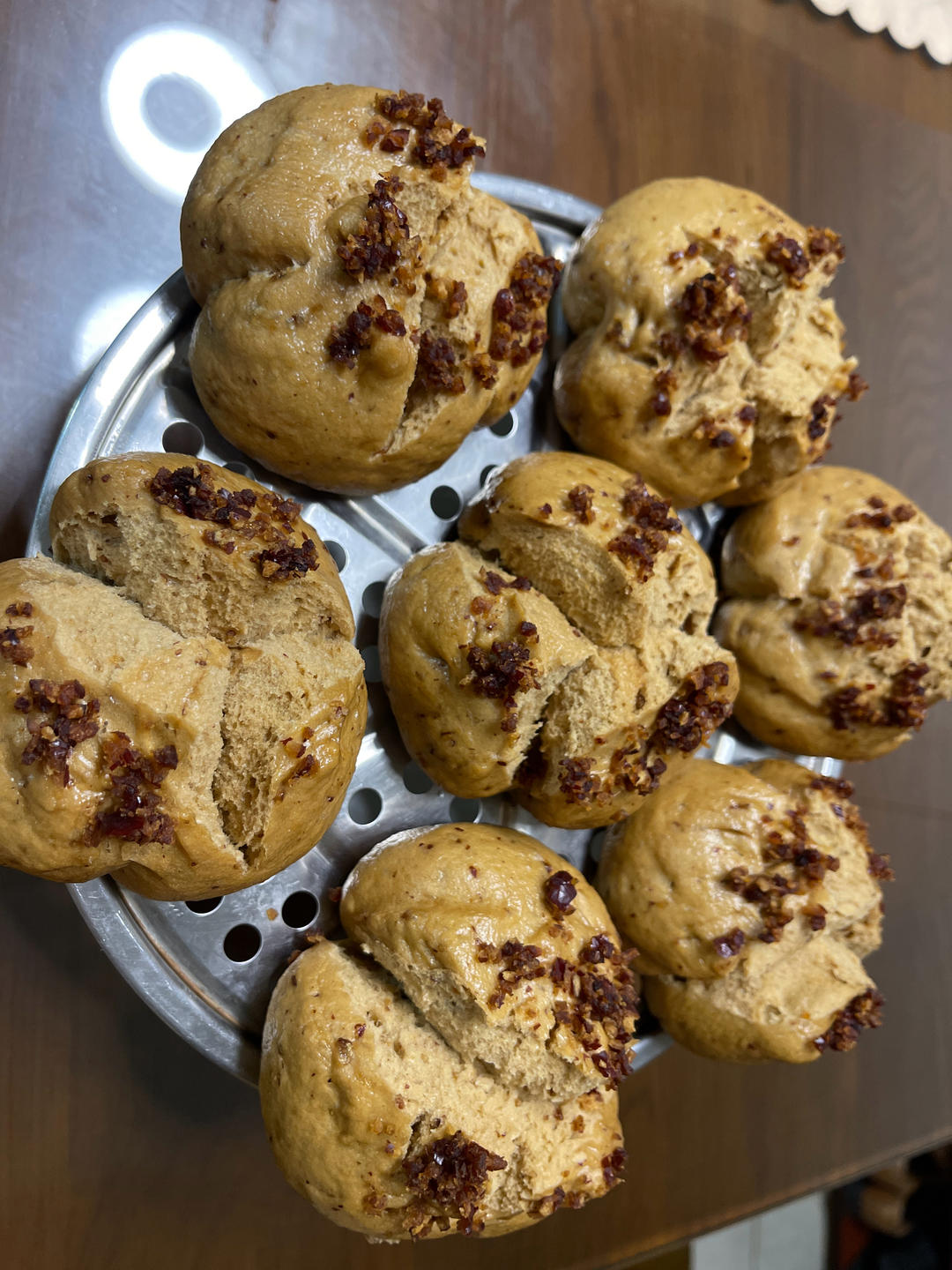 特香特细腻的波兰种红糖开花馒头