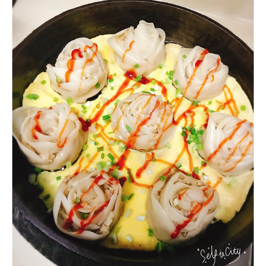 玫瑰花抱蛋煎饺