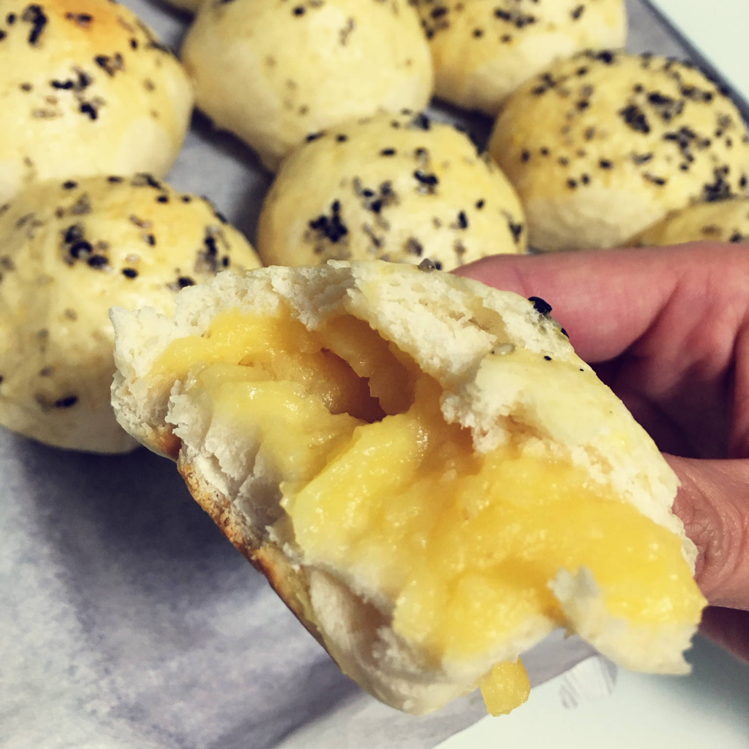 自制无油奶黄包