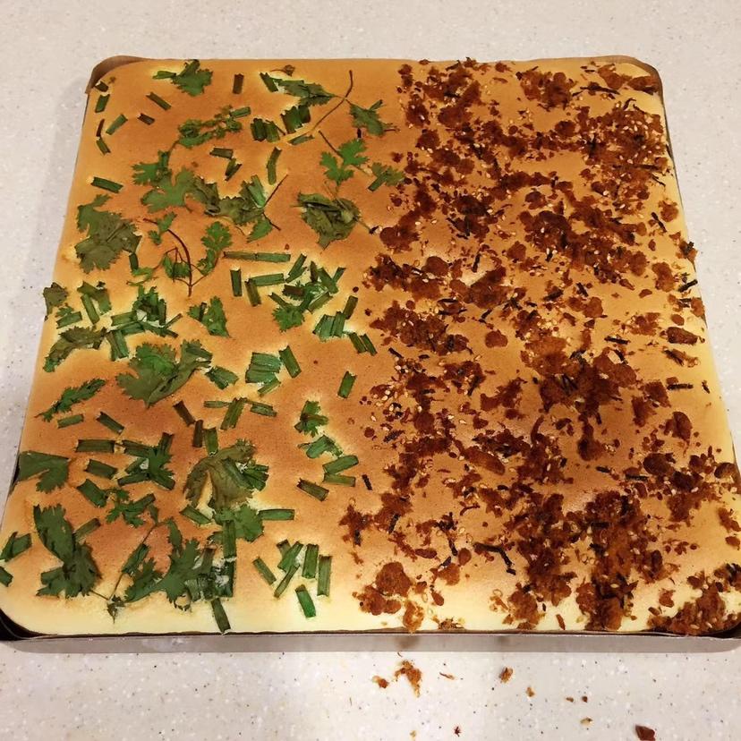 葱花肉松咸蛋糕卷(烫面法)