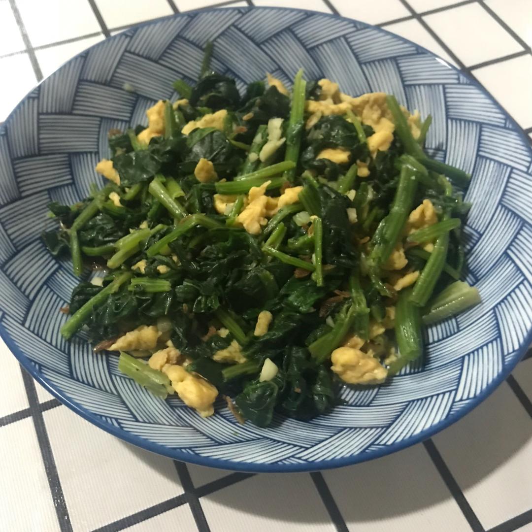 虾皮菠菜炒鸡蛋