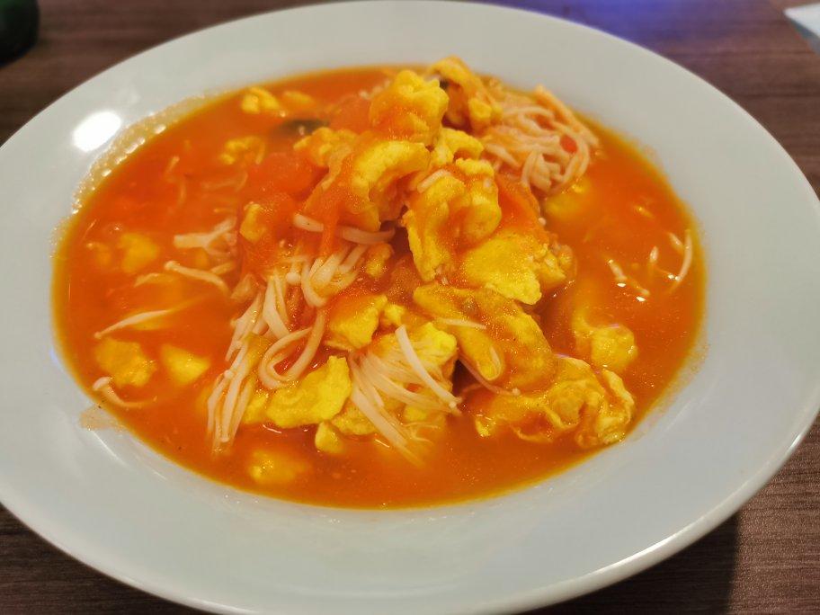夏日清爽菜——番茄鸡蛋金针菇