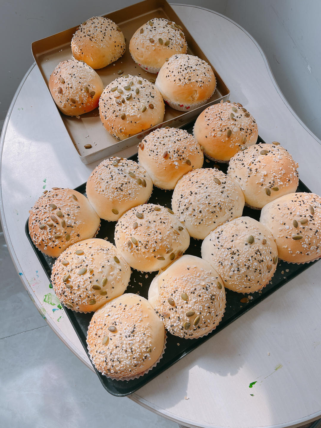 🍔低卡全麦汉堡胚｜低糖低油｜超柔软｜一次发酵｜省时省力