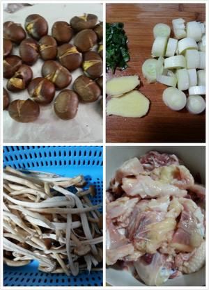 蘑菇栗子焖鸡的做法 步骤1