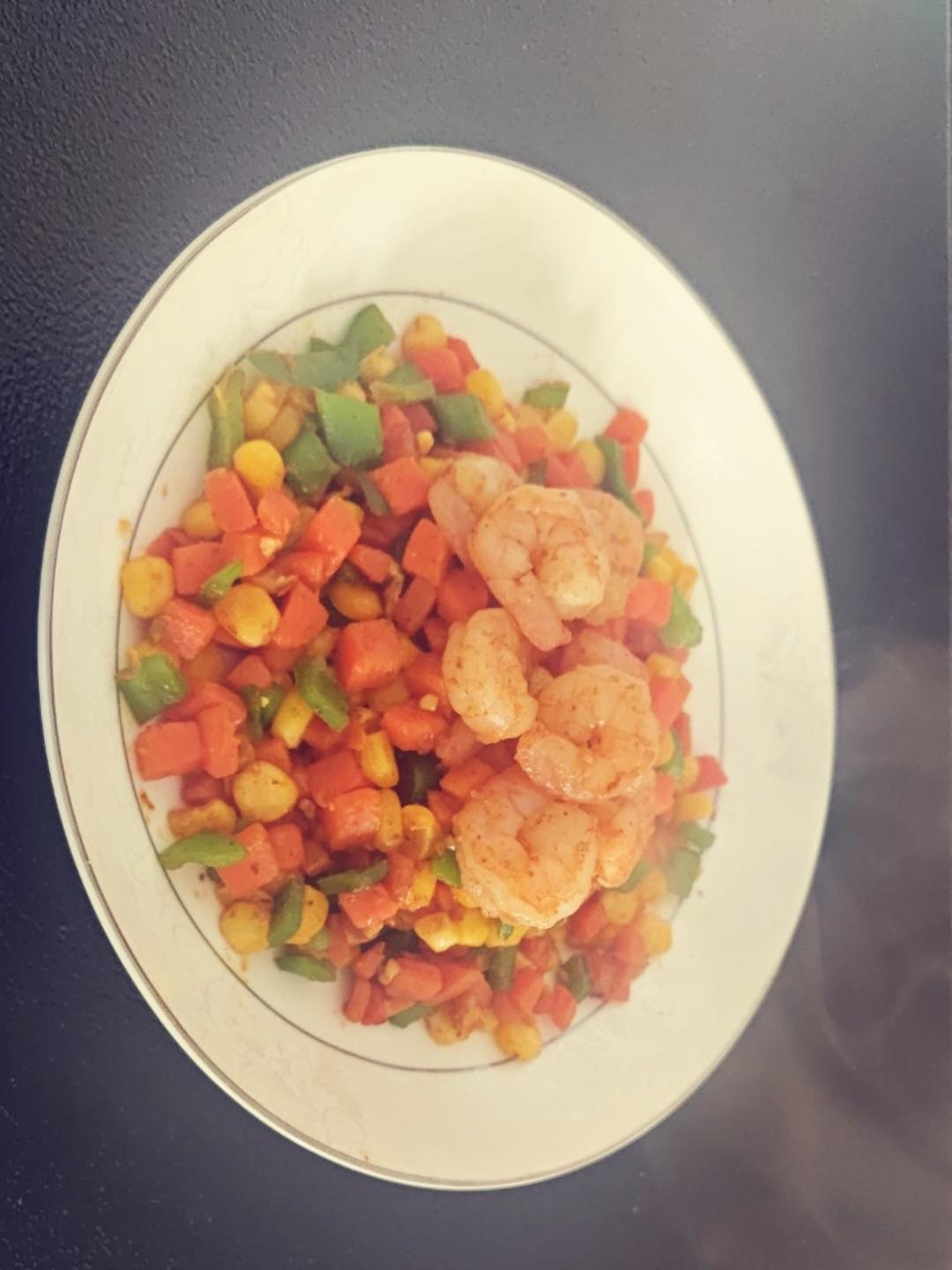 什锦玉米粒虾仁🍤🌽🥕