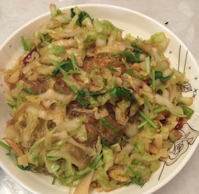 粉丝炒包菜