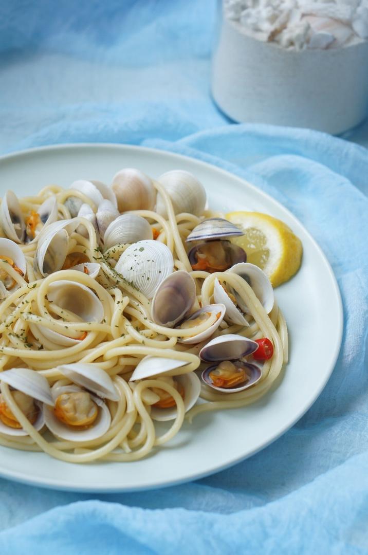 海鲜蛤蜊意面.Spaghetti with clams.