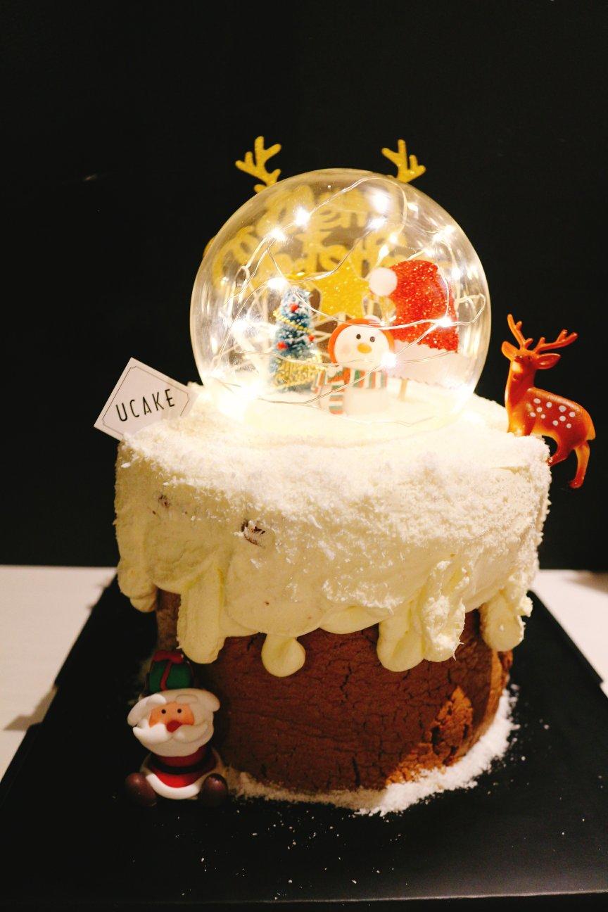 靑清青轻做的圣诞第三弹-红丝绒水晶球蛋糕