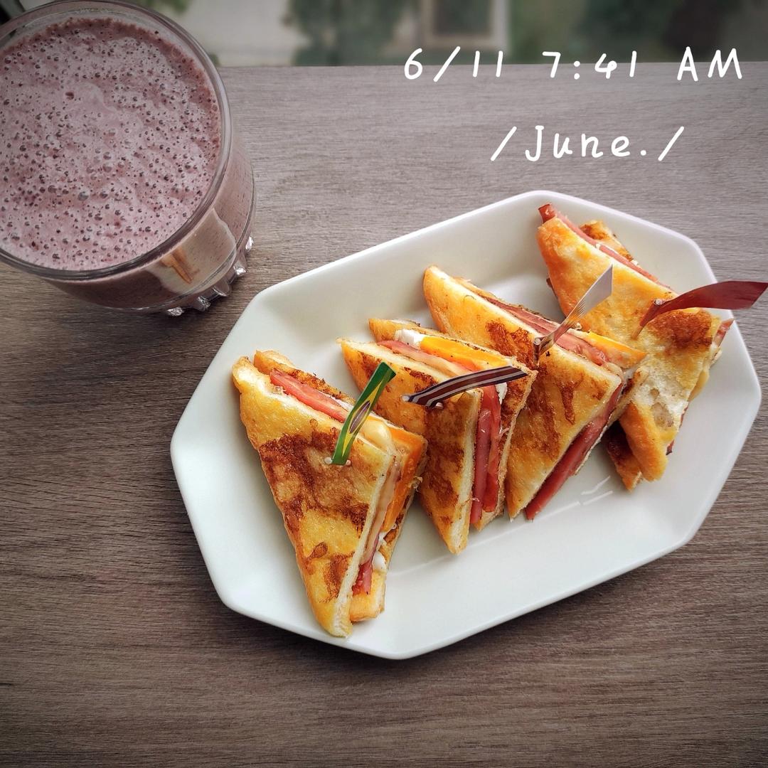 咸火腿鸡蛋煎三明治