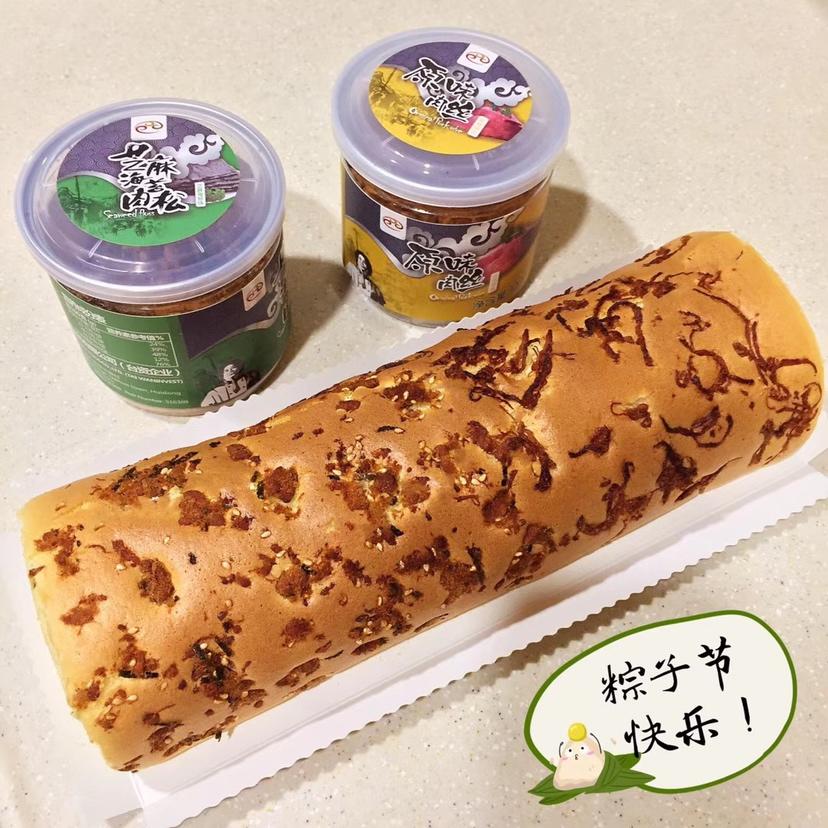 葱花肉松咸蛋糕卷(烫面法)