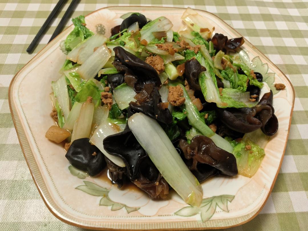 上班带饭菜-肉末小白菜