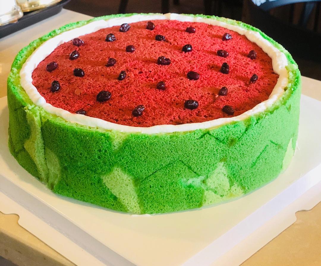 小清新西瓜蛋糕（附超详细步骤解析+失败案例分析）