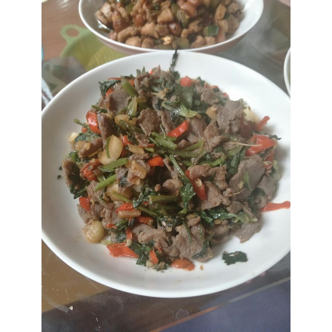 香菜炒牛肉
