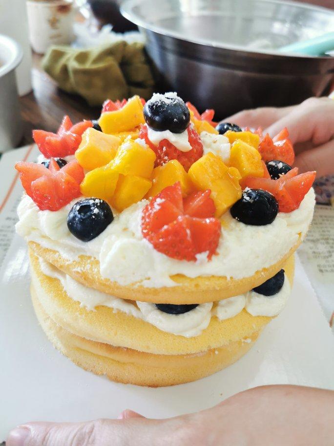 6寸可可戚风水果裸蛋糕