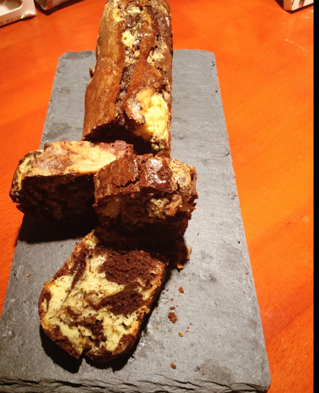 婷婷玉兔做的大理石磅蛋糕