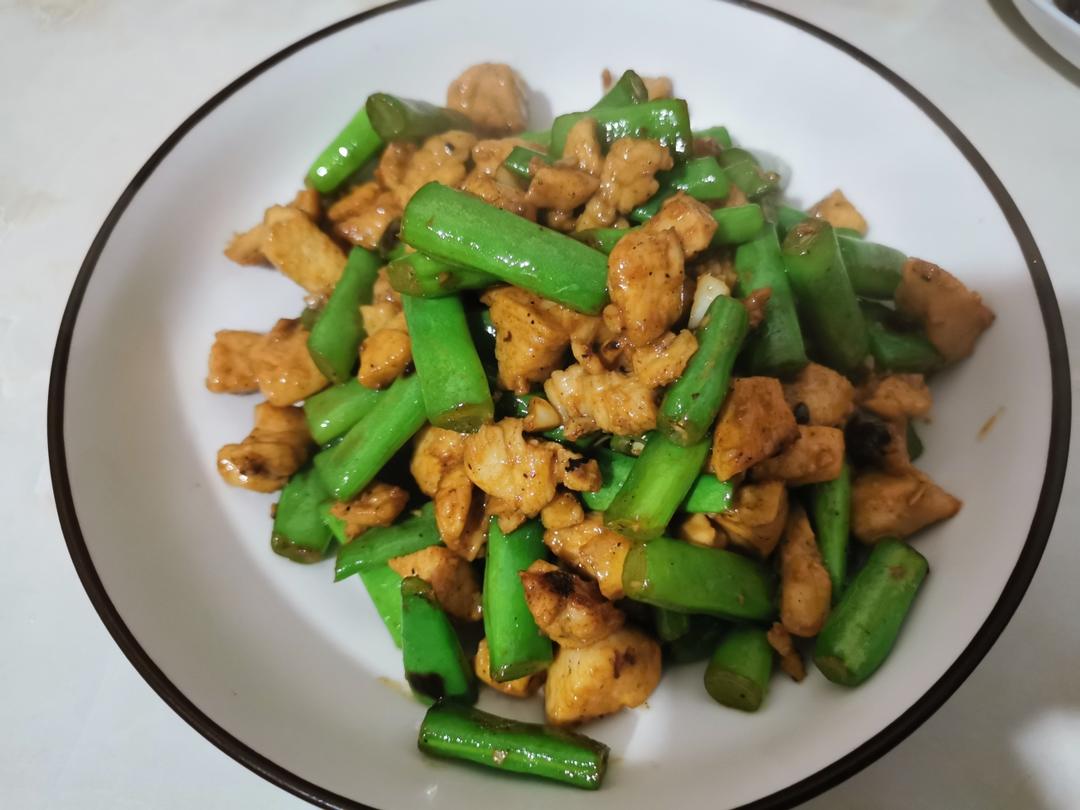 椒香豆角鸡丁