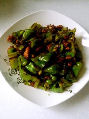 豆豉肉沫青椒的做法 步骤4