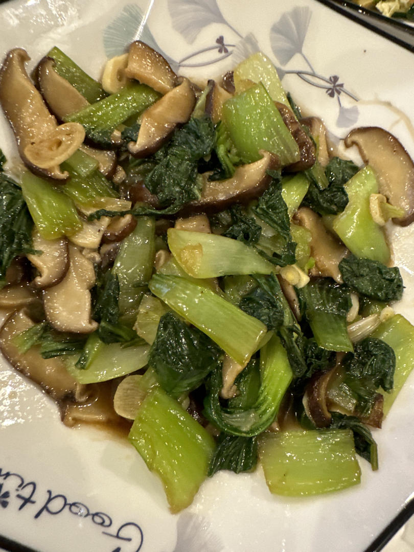 简易版香菇扒油菜