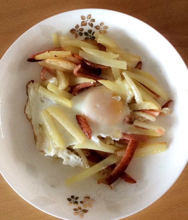 快手早餐—马铃薯火腿蛋