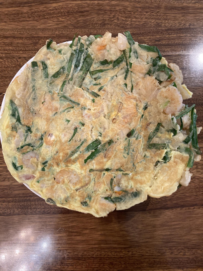 吃的开心玩的愉快做的韩式海鲜韭菜饼