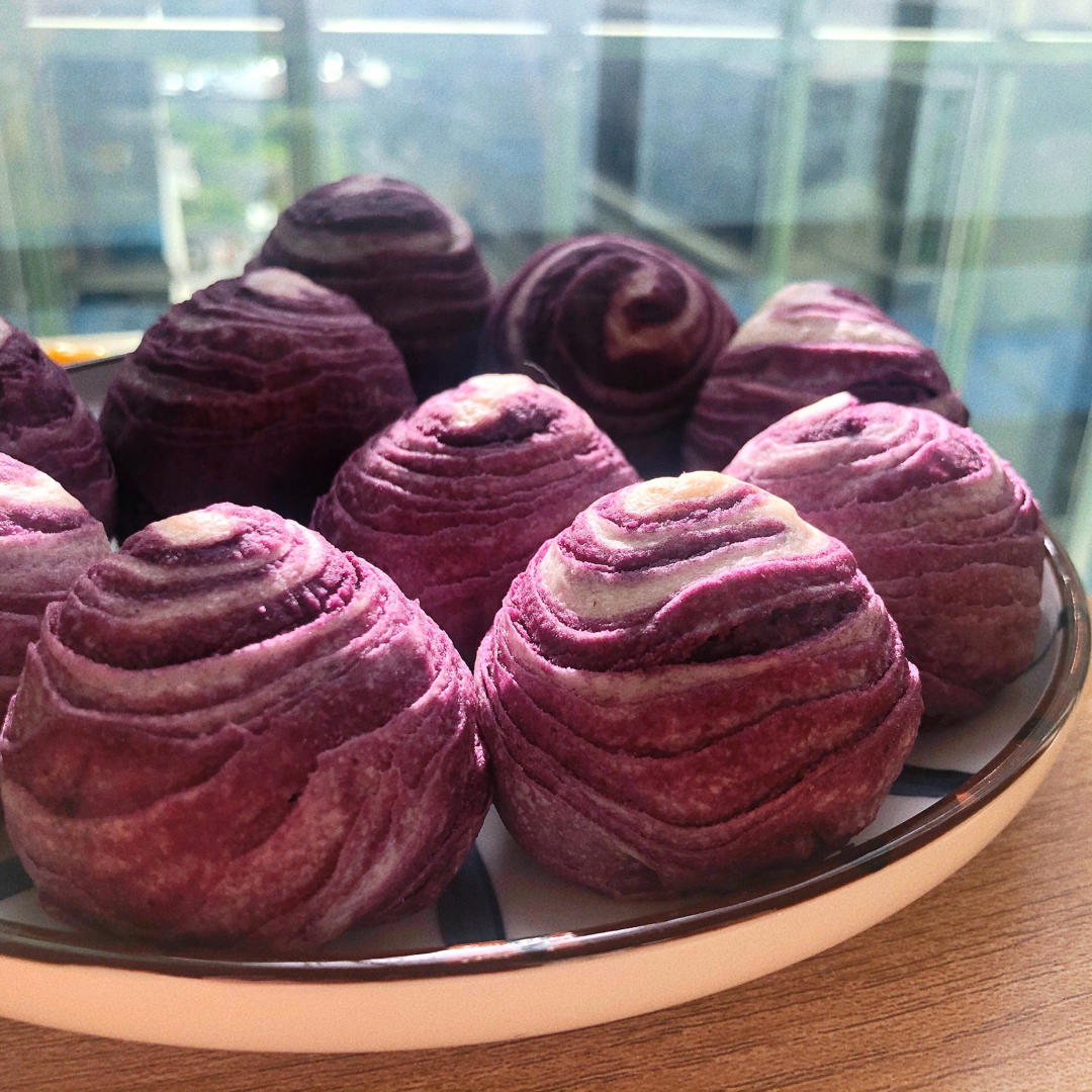 紫薯螺旋蛋黄酥