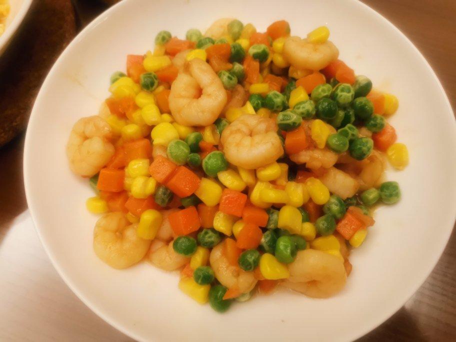杂菜炒虾仁