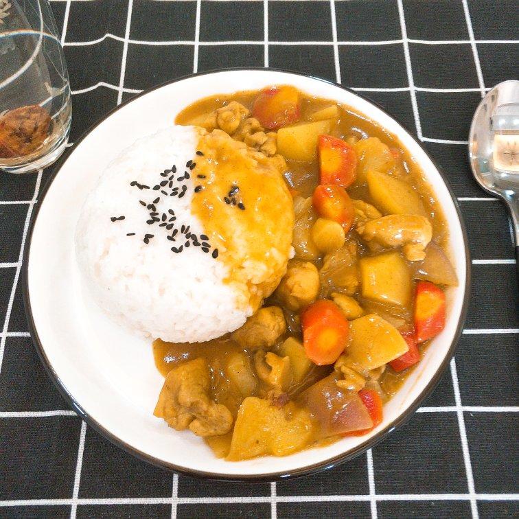 帅-渣渣做的咖喱鸡肉饭
