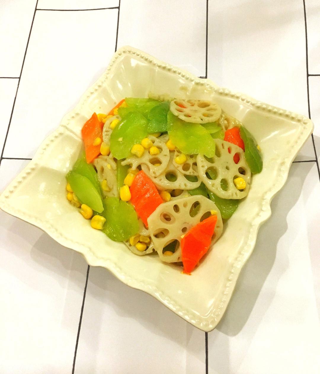 香炒杂蔬的做法