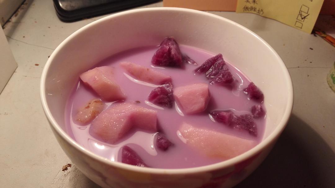 椰汁紫薯芋头羹