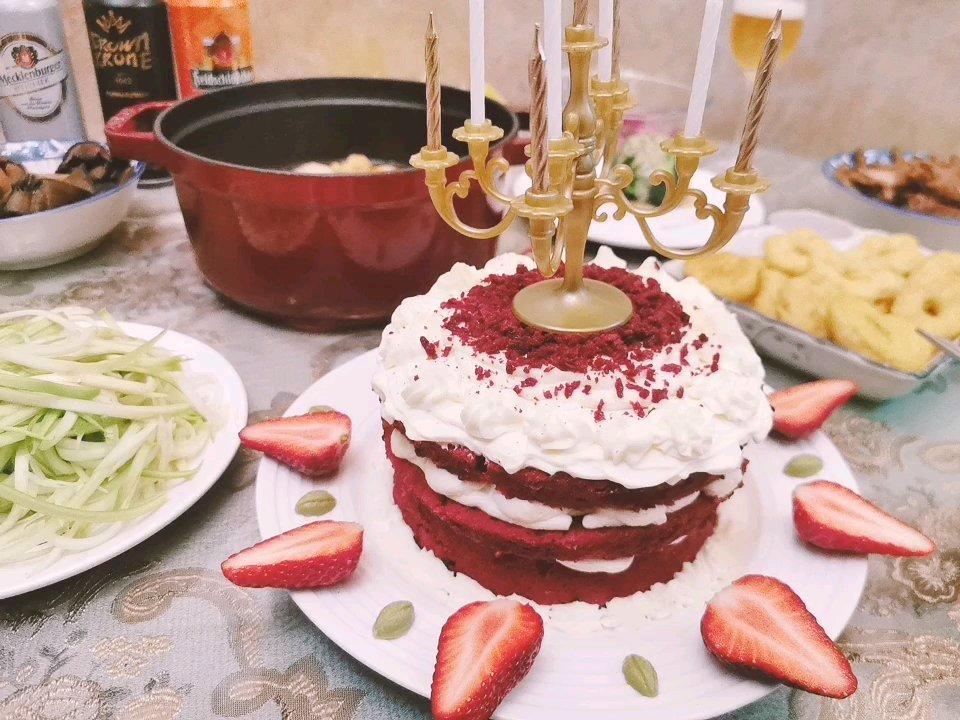 红丝绒戚风蛋糕胚（八寸）