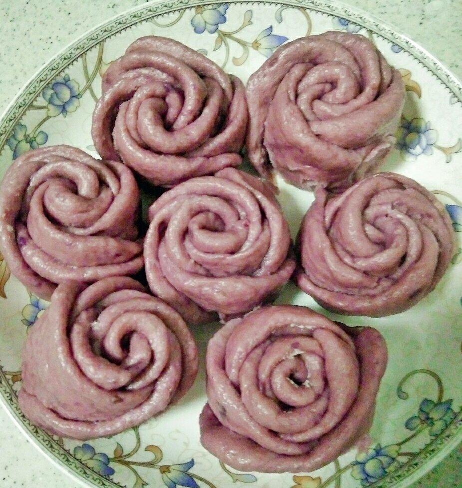 紫薯玫瑰花馒头