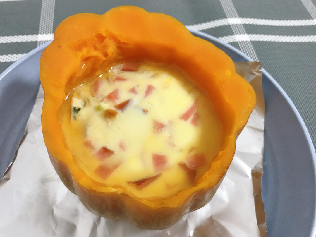 美美哒蒸鲜虾牛奶南瓜蛋羹
