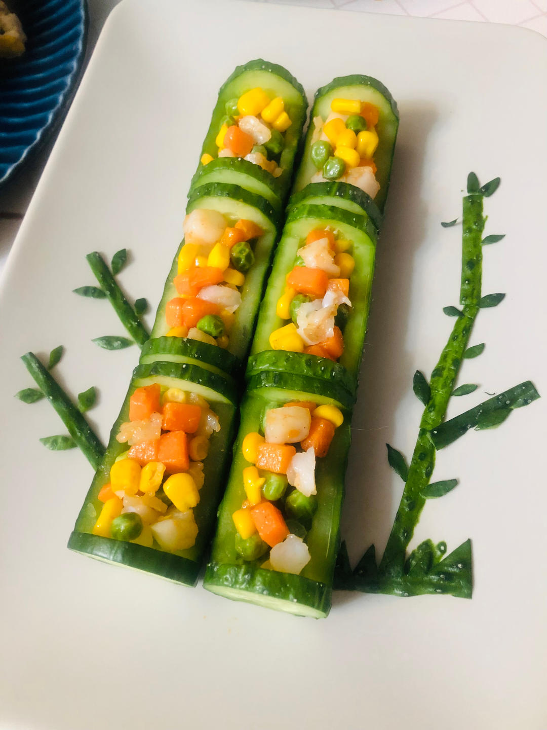 年夜菜｜翠竹报春·鲜虾玉米黄瓜沙拉